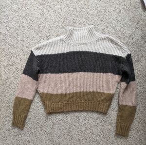 Striped cropped sweater xs